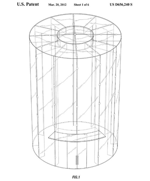 苹果玻璃管状建筑专利